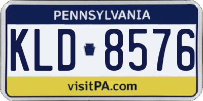 PA license plate KLD8576