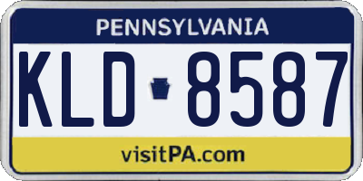 PA license plate KLD8587