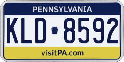 PA license plate KLD8592