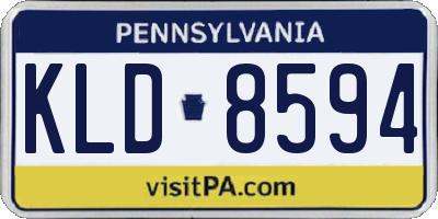 PA license plate KLD8594