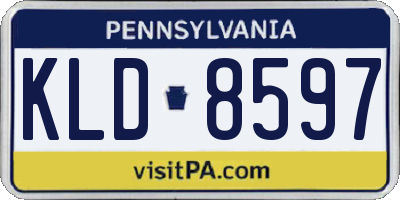 PA license plate KLD8597