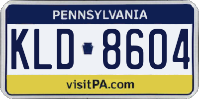 PA license plate KLD8604