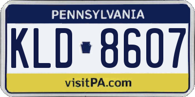 PA license plate KLD8607
