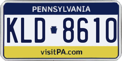 PA license plate KLD8610