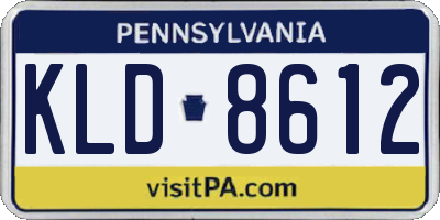 PA license plate KLD8612