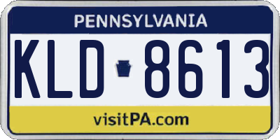 PA license plate KLD8613