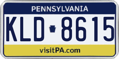 PA license plate KLD8615
