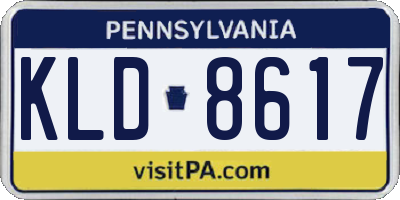 PA license plate KLD8617