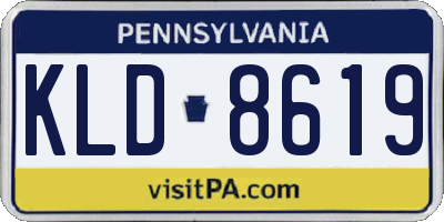 PA license plate KLD8619