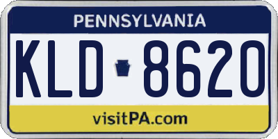 PA license plate KLD8620