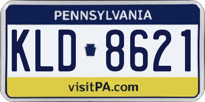 PA license plate KLD8621