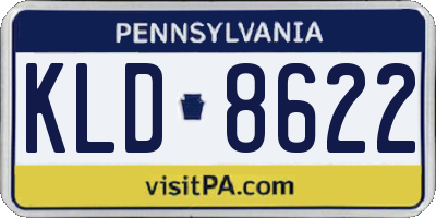 PA license plate KLD8622