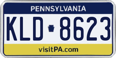PA license plate KLD8623