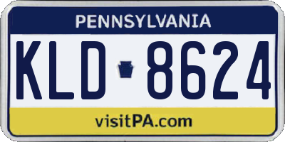 PA license plate KLD8624