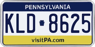 PA license plate KLD8625