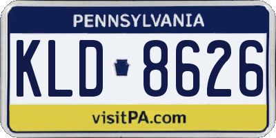PA license plate KLD8626