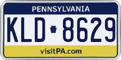 PA license plate KLD8629
