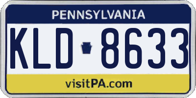 PA license plate KLD8633