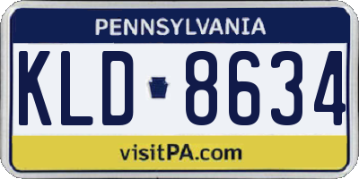 PA license plate KLD8634