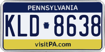 PA license plate KLD8638