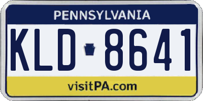 PA license plate KLD8641