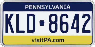 PA license plate KLD8642