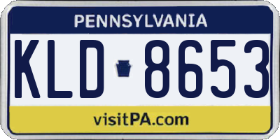 PA license plate KLD8653