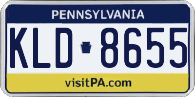 PA license plate KLD8655