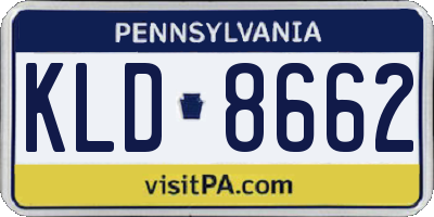 PA license plate KLD8662