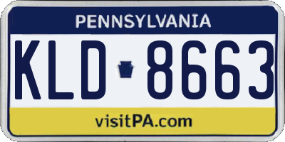 PA license plate KLD8663