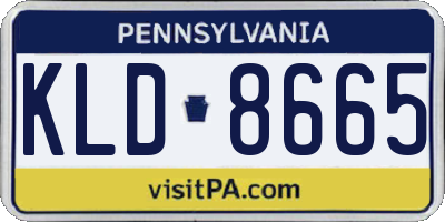 PA license plate KLD8665