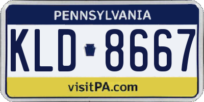 PA license plate KLD8667
