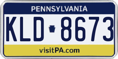 PA license plate KLD8673