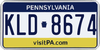 PA license plate KLD8674