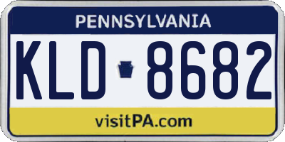 PA license plate KLD8682