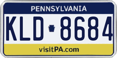 PA license plate KLD8684
