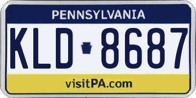 PA license plate KLD8687
