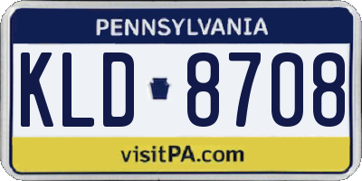 PA license plate KLD8708