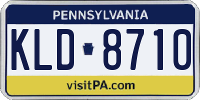 PA license plate KLD8710