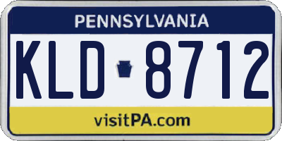 PA license plate KLD8712