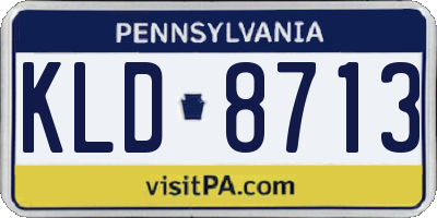 PA license plate KLD8713