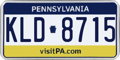PA license plate KLD8715