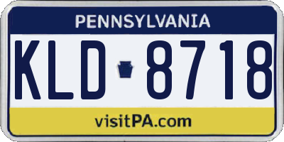 PA license plate KLD8718