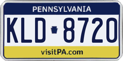 PA license plate KLD8720
