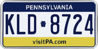 PA license plate KLD8724