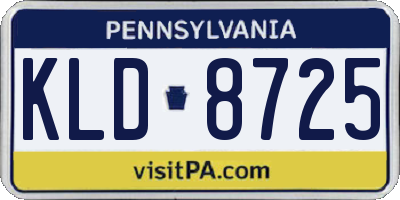 PA license plate KLD8725