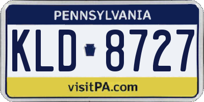 PA license plate KLD8727