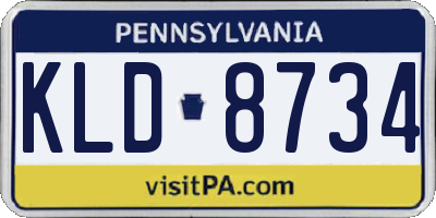 PA license plate KLD8734
