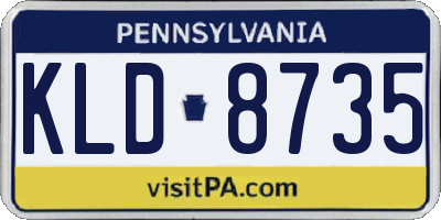 PA license plate KLD8735