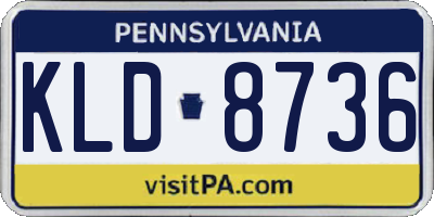 PA license plate KLD8736